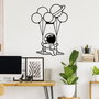 Wallity Astronaut 1 Escultura de pared de metal negra